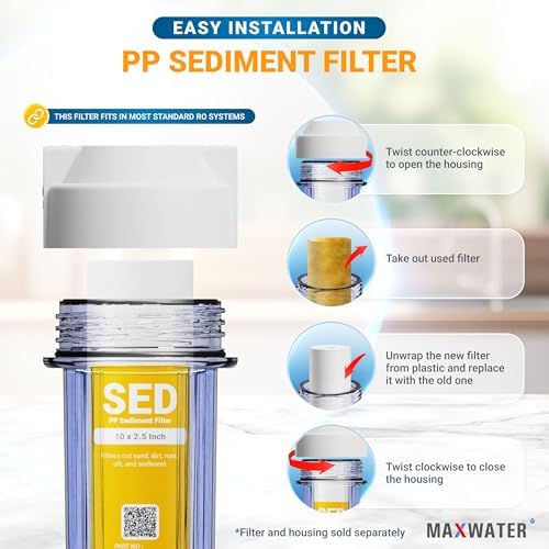 Max Water 5 Micron 10 x 2.5 PP Sediment Water Filter Cartridge for Standard 10-Inch RO and Well Water Filter Systems, Whole House Replacement Compatible with P5, AP110, WHKF-GD05, 155014-43, 25- Pack - Image 5