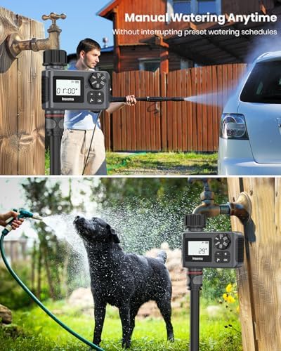 2 PCS Water Timer for Outdoor Garden Hose, Water Sprinkler Timer with Rain Delay/Manual/Automatic Drip Irrigation and Lawn Watering System for Yard - Image 4