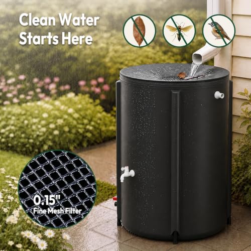 VINGLI Collapsible Rain Barrel Portable Rain Water Collection (Black, 132 Gallon) - Image 4