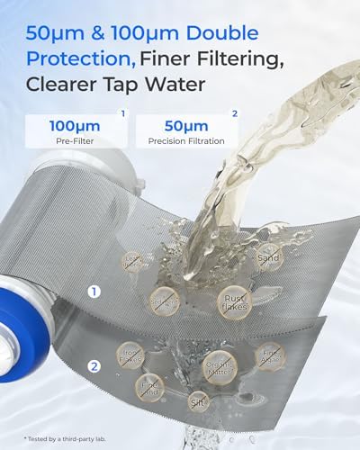 Waterdrop Mega Spin Down Sediment Filter with WD-BG102 100/50 Micron Replacement Cartridge, Bundle - Image 5
