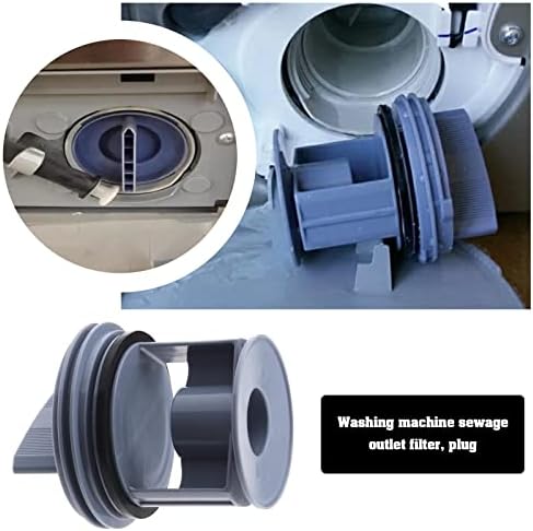Washer Drainage Pump Drain Outlet Seal Cover Plug Compatible with Siemens Compatible with Bosch Washing Machines Drain Pump Fluff Filter - Image 3