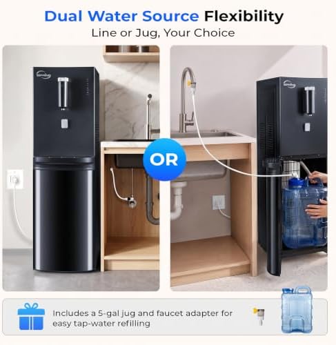 iSpring DSBL4N Dual-Source Water Dispenser – 4-Stage Filtration, Gunmetal - Image 3