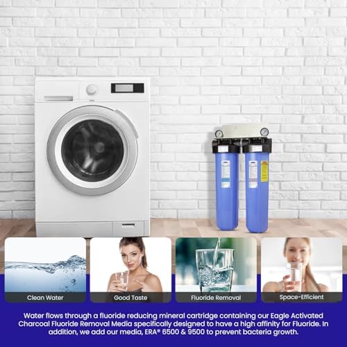 Crystal Quest Tall Compact Whole House Fluoride Water Filtration System, Multi-Stage Filter for Fluoride, BPA-Free, pH-Enhancing, 4-6 GPM Flow, Double Configuration, Easy Maintenance - Without Stand - Image 5
