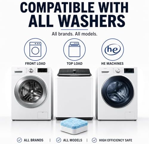 Washing Machine Cleaner Tablets - Penetrating Deep Clean Washer Cleaner Tablets For Front Loader And Top Load HE - Active Formula Tub Descaler Deodorizer - Image 6