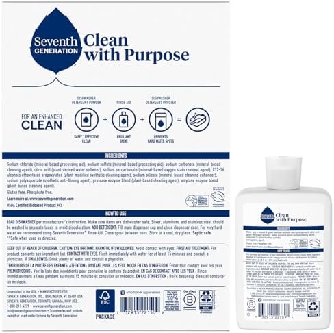 Seventh Generation Dishwasher Detergent Powder + Rinse Aid, Free & Clear - Image 2
