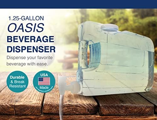 Arrow Oasis Drink Dispenser for Fridge, 1.25 Gallon - Plastic Beverage Dispenser with Spigot - Clear Space-Saving Design with Handle - Ideal for Water, Juice & Iced Tea - BPA Free - Made in USA - Image 2
