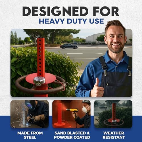 OS&Y Valve Stem Protectors, Adjustable Fit for OS&Y Stems 4" H to 10 3/4"H Stems, Fits 2 1/2" to 10" Diameter Pipes - Removable Cap for Taller Stems, Weather-Resistant Protection - Image 5