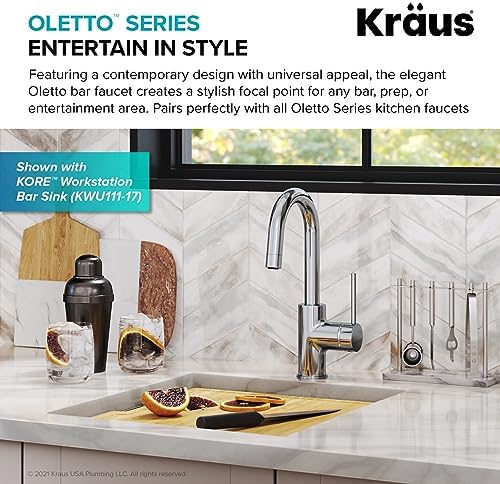 KRAUS Oletto Single Handle Kitchen Bar Faucet in Chrome Finish, KPF-2600CH - Image 4