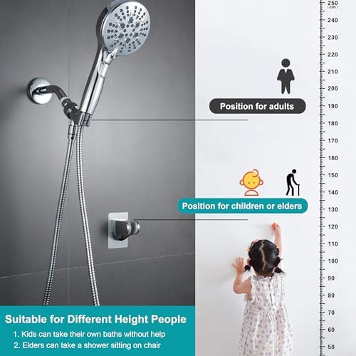 GwernKB Handheld Shower Head with ON OFF Switch & 79in Stainless Steel Hose - Image 2