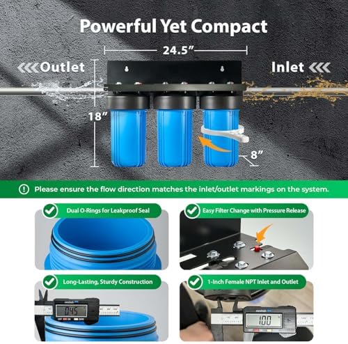 iSpring WGB31B Whole House Water Filter System, 3-Stage, 1" Inlet/Outlet - Image 3