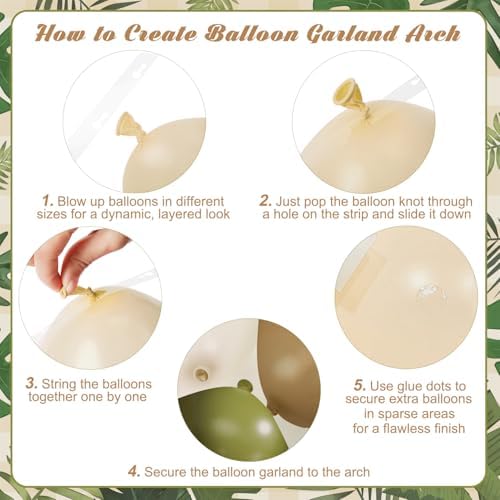 Brown Sage Green Balloon Arch Kit for Safari Jungle Baby Shower Decorations - Image 7