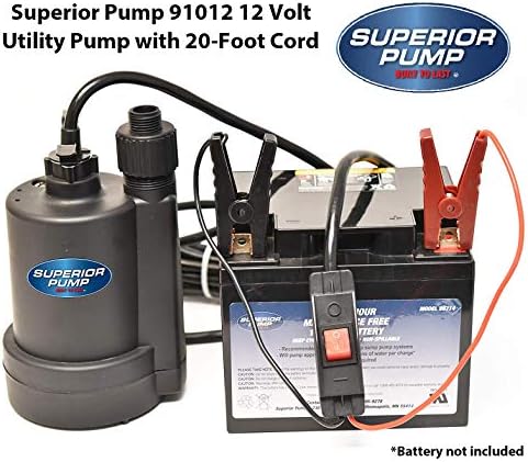 Superior Pump 91012 12 Volt Utility Pump with 20-Foot Cord, Black - Image 4
