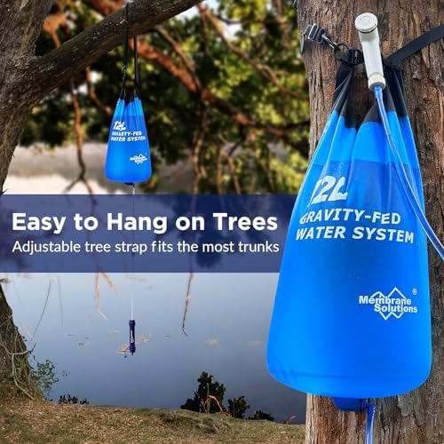 Membrane Solutions 12L Gravity Water Filter Max with Shower for Camping - Image 4