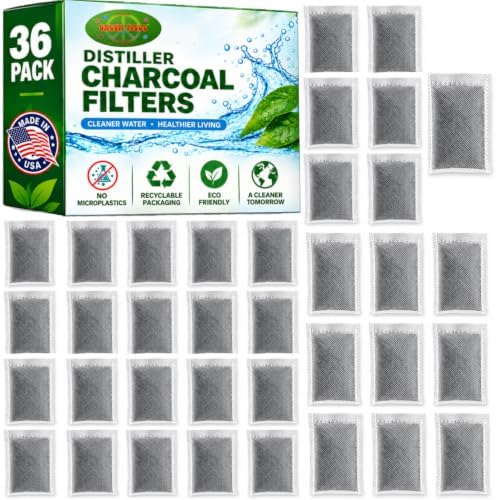 Green Piece® Water Distiller Filters - Activated Charcoal - 36 Pack - USA by GreenPiece