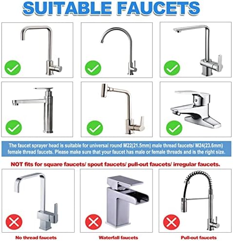 Kitchen Sink Faucet Sprayer Attachment, Movable Kitchen Tap Head 360° Rotatable, Anti-Splash Sink Sprayer Faucet Nozzle Head, Water Saving Faucet Aerator - Image 5