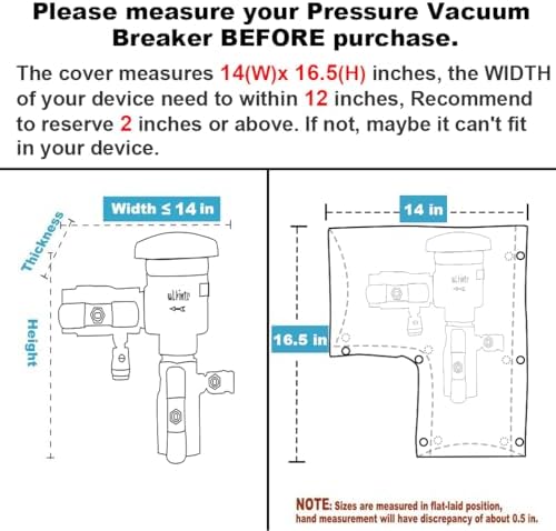 Insulated Pouch - Backflow Preventer Insulation Cover for Winter Freeze Protection, Pressure Vacuum Breaker Cover Pale Khaki, 14” W x 16.5”H - Measure Before Purchase - Image 2