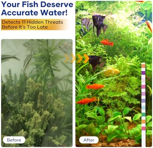 11 in 1 - Aquarium Test Strips | 950 Tests - 150 Strips | Fish Tank Aquariums Water Test Kit & ebook | Aquarium Thermometer | Fish Tank Water Testing Kit Includes 50 Ammonia Strips | Versatile Usage - Image 5