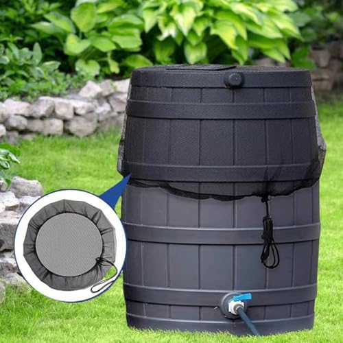 Rain Barrel Mesh Cover - Rainwater Collection Net Screen with Drawstring - Water Barrel Mesh Cover | for Most Standard Barrels, Garden, Greenhouse, Backyard, Outdoor - Image 3