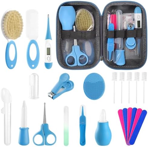 Baby Healthcare and Grooming Kit for Newborn Kids, 24PCS Upgraded Safety Baby Care Kit, Newborn Nursery Health Care Set, Baby Care Products by POPYJAN