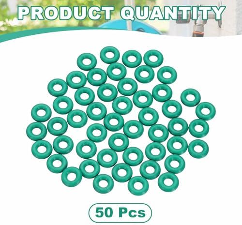 HARFINGTON 50 Pcs Fluorine Rubber O-Rings 8mm OD 3.2mm ID 2.4mm Width Round Sealing O Ring Seal Gasket for Industrial Engines Plumbing Faucet Hose Automotive - Image 3