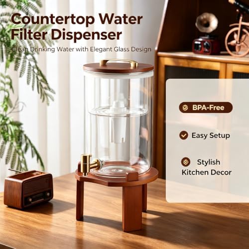 Gravity Water Filter Dispenser, Countertop Drinking Water Filtration System, NSF 42, 53 & 372 Certified Kitchen Water Filter, 2.1 Gallon for Household & Office - Image 5