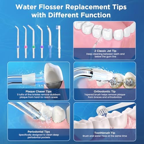 Replacement Tips for Waterpik, Water Flosser Replacement Heads Parts for Waterpik Oral Irrigator (Aquaflosser 6 Tips A) - Image 4