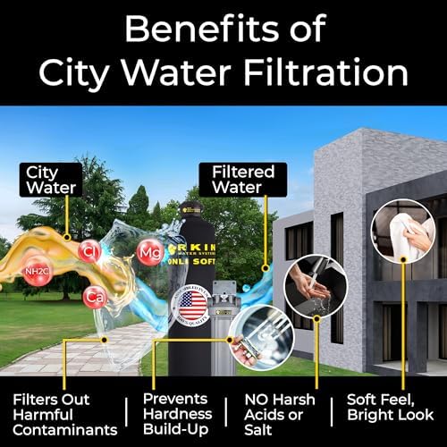 RKIN OnliSoft Salt-Free Whole House Water Softener Alternative, Water Conditioner System for 7+ Bathrooms (OS13), Prevents Scale Buildup, No Electricity or Drain Needed, DIY Install, 28-41 GPM - Image 3