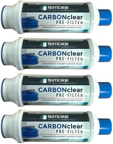 Hurricane Filters HF-CAR10000-01 - 10,000 Gallon Pre Filter for Filling Your Hot Tub, Spa & Pool, Pet Bath & More - HF-CAR10000-01 Fits 3/4" Garden Hose Pre Filter (4 Pack) by Hurricane