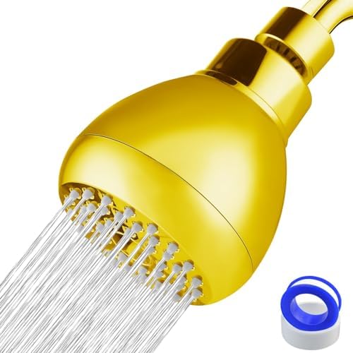 High Pressure Shower Head - Powerful Bathroom Pressure Boosting Showerhead - Perfect Universal Replacement for Bathroom Shower Heads (Gold) by NuodanLuxuryShowerSystems