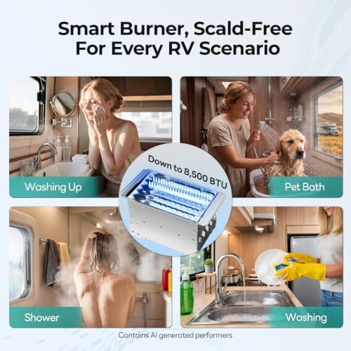 FOGATTI RV Tankless Water Heater InstaShower 7, Propane, 12V DC - Image 5