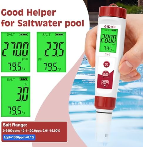 pH Meter Chlorine Tester Digital 7 in 1 Pool Water Tester Kit - Image 5