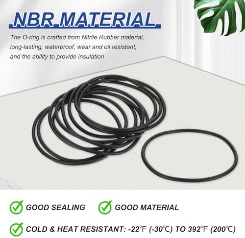 PATIKIL Silicone Sealing Rings 75x68.8x3.1mm Black 10Pcs - Image 3