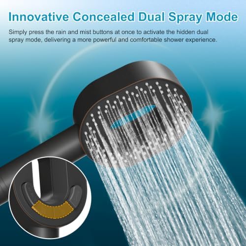 Hibbent Filtered Showerhead with handheld, High Pressure 5 Sprays Shower - Image 3