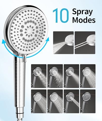 EMBATHER Filtered Handheld Showerhead, 10 Modes, 2 Filters, Chrome - Image 4