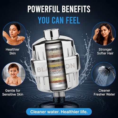 Hard Water Shower Filter for Bathroom – Multi Stage Filtration Water Softener with KDF-55, Activated Carbon & PP Cotton, Reduces Chlorine, Rust, Odors, Improves Hair & Skin - BRSF-1500 - Image 3