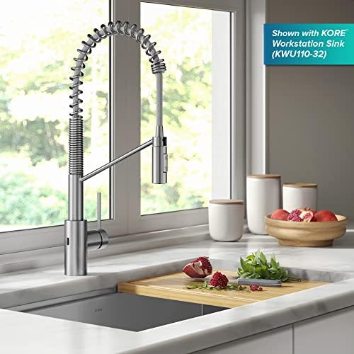 KRAUS Stainless Steel 21 in Touchless Pull Down Kitchen Faucet KSF-2631SFS - Image 4