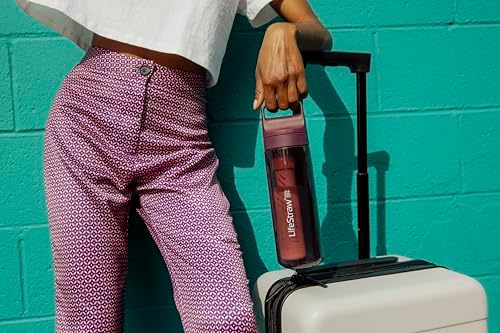 LifeStraw Go Series BPA-Free Water Filter Bottle, 22 oz, Merlot Me Away - Image 5
