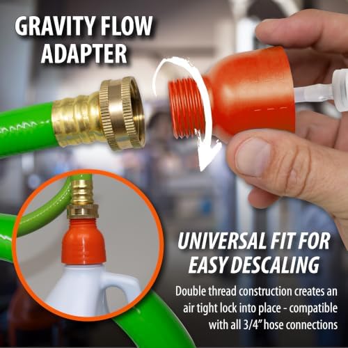 Chromex Water Heater Flush and Descaler, 4 Gallons - Dissolves Calcium, Lime and Scale to Restore Flow and Water Pressure - Flush Hose and Tank Adapter Included - Image 3