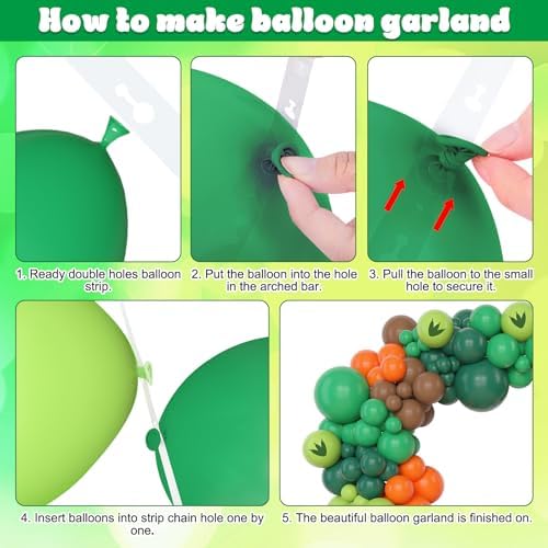 Amandir 153pcs Dinosaur Balloons Arch Garland Kit Different Sizes - Image 4