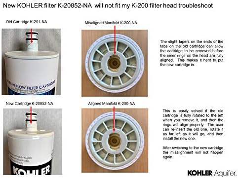 KOHLER 20852-NA Water Filter, Aquifer Water Filtration System Replacement Filter, 1 Count (Pack of 1), White - Image 2