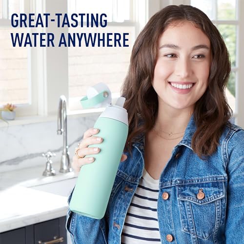Brita Stainless Steel Premium Filtering Water Bottle, BPA-Free, Reusable, Insulated, Replaces 300 Plastic Water Bottles, Filter Lasts 2 Months or 40 Gallons, Includes 1 Filter, Glacier - 20 oz - Image 6
