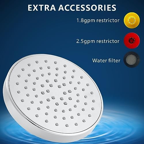 High Pressure Shower Head - 4.7“ Powerful Bathroom Pressure Boosting Rain Showerhead - Perfect Universal Replacement for Rainfall Shower Heads (10 Pack, Chrome) - Image 7