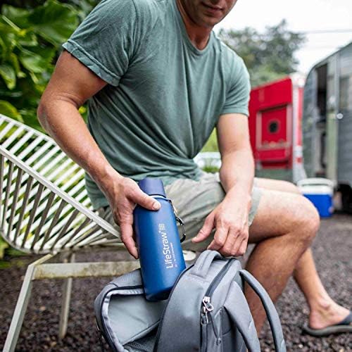 LifeStraw Go Stainless Steel Water Filter Bottle, 24 oz, Blue - Image 4