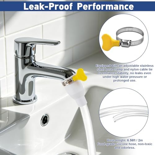 Dog Shower Hose Attachment for Faucet - 6.5ft Sink Hose for Bathtub Faucet - Image 5