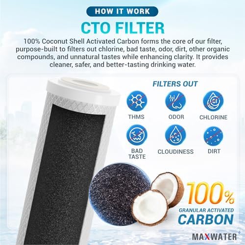 Max Water 2-Stage Whole House Water Filtration System 10 x 2.5 (SED + CTO) - Image 4