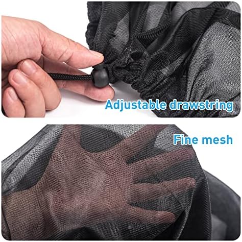3 Pieces Mesh Cover for Rain Barrels with Drawstring, Water Collection Buckets Tank Protector, Rainwater Bucket Netting Screen Cover for Outdoor Garden, 37.4 Inches, Black - Image 3