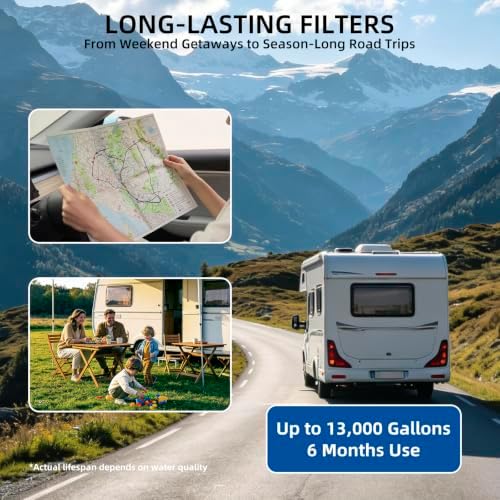 Filterelated RV Water Filter System,4in1 KDF Carbon Anti-Scale,3/4 Brass - Image 6