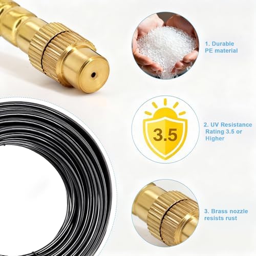 Thiswing 200FT Drip Irrigation System, 1/4" Tubing Automatic Misting Watering Kit with 36Pcs 360° Adjustable Nozzles, Garden Sprinkler for Yard, Lawn & Outdoor Plants - Image 6