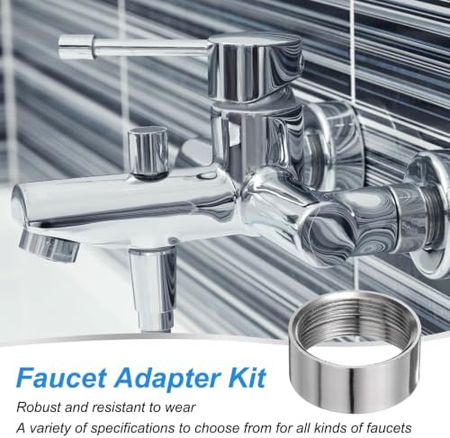 uxcell 3Pcs Faucet Adapter, Female 0.85in to Female 0.93in Kitchen Sink Stainless Steel Tap Aerator Adapter to Connect Garden Hose, Water Filter, Standard Hose Diverter - Image 5