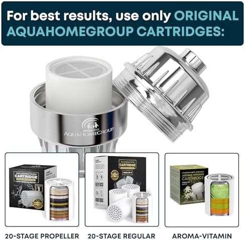 AquaHomeGroup Handheld Shower Head Filter, 20-Stage, Vitamin C E A, Chrome - Image 6